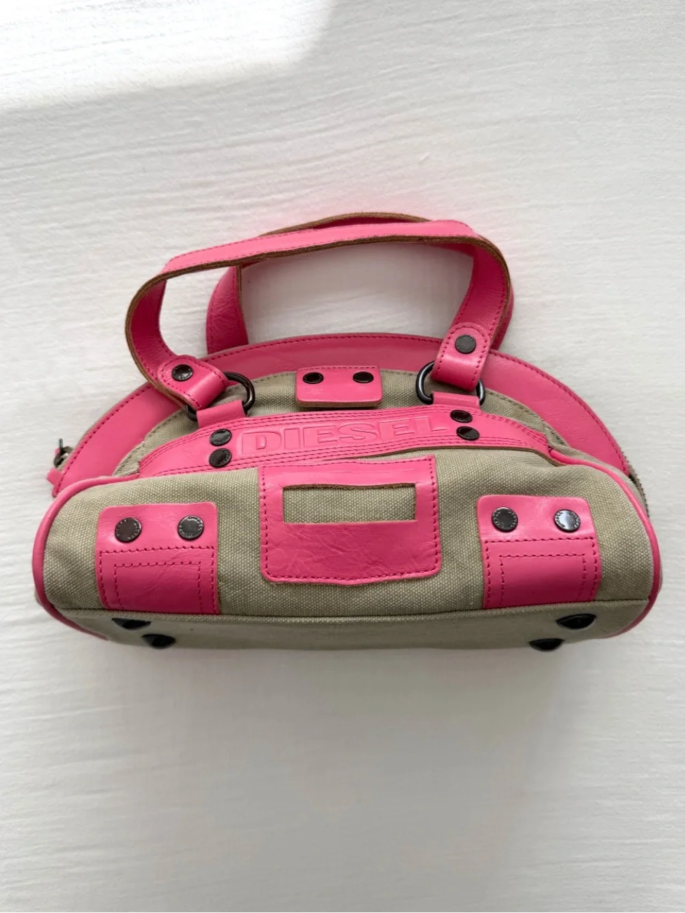 Y2K Small Tan & Pink Diesel Bag